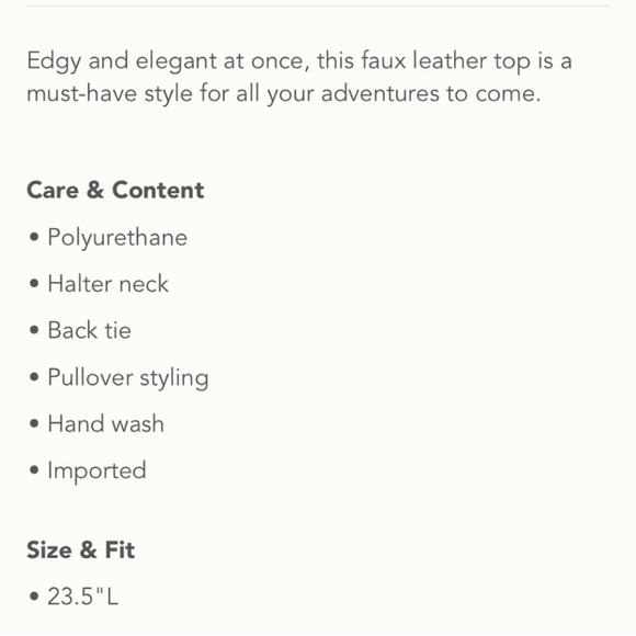 Anthropology | NWT!! Safya Faux Leather Tank - Picture 11 of 11